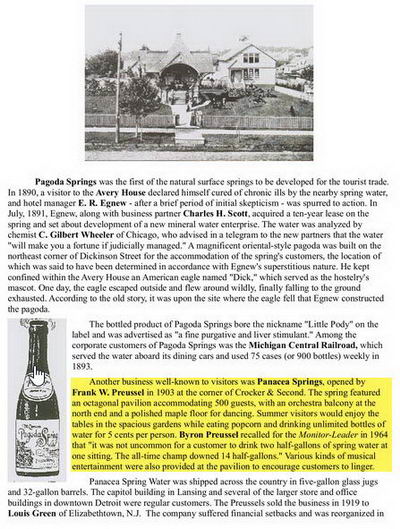 Panacea Springs - From Mt Clemens Library (newer photo)